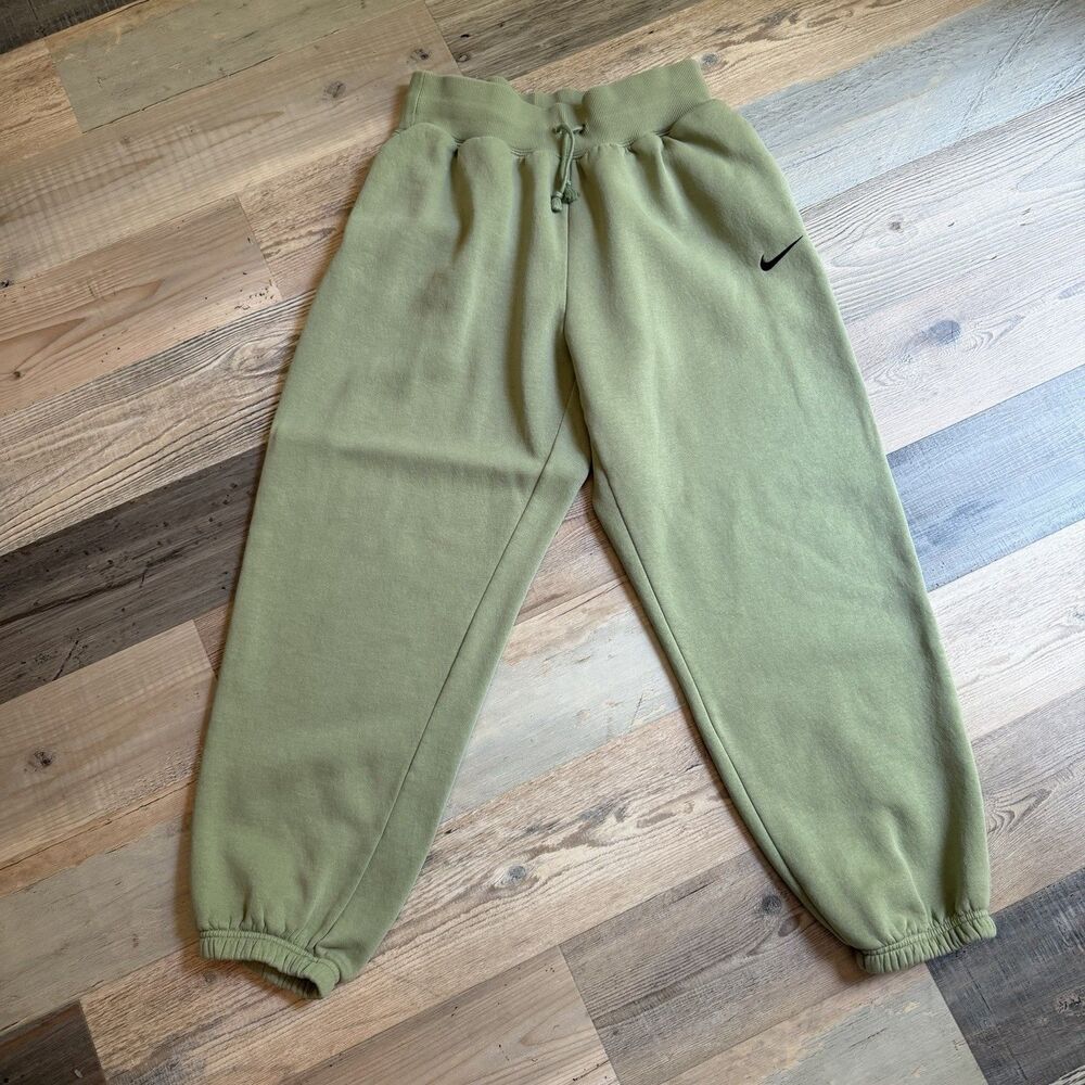 Nike Phoenix Fleece High Waisted Joggers Olive Green Women’s Medium